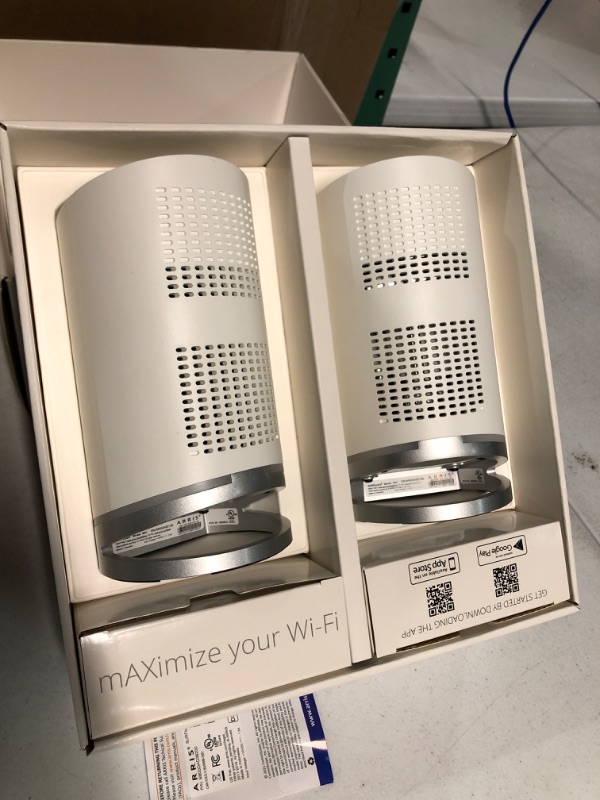 Photo 4 of ARRIS SURFboard mAX W121 Tri-Band Mesh Wi-Fi 6 System, AX6600 Wi-Fi Speeds up to 6.6 Gbps, Coverage up to 5,500 sq ft| 4.8 Gbps Backhaul, Two 1 Gbps Ports per Node 