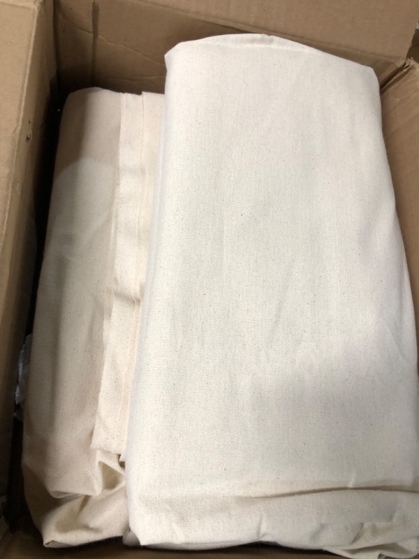 Photo 2 of AK TRADING CO. AK Trading 63" Wide Unprimed Cotton Canvas Fabric 7oz Natural Duck Cloth, x 10 Yards