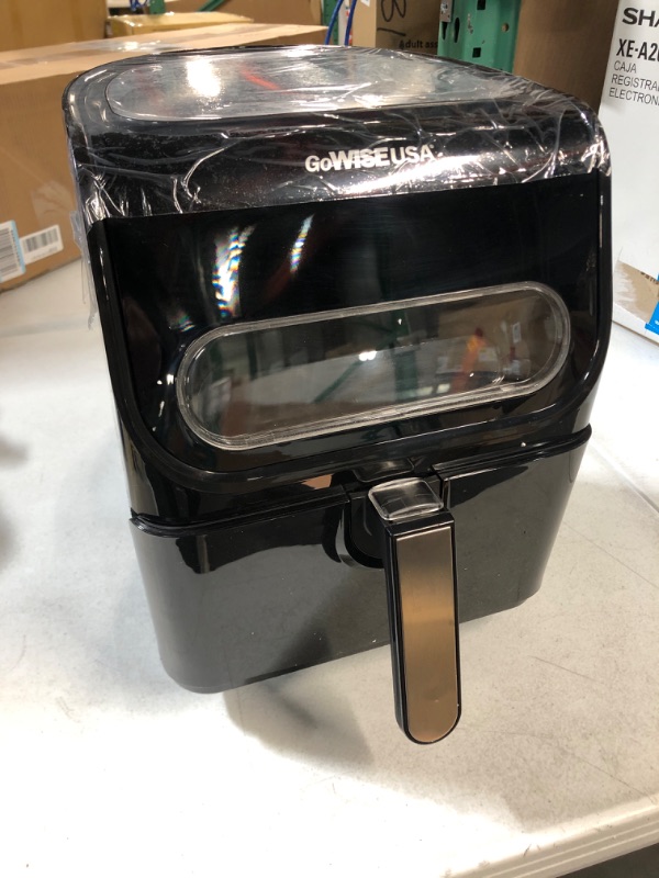 Photo 4 of 4 qt. Black Electric Air Fryer with See Through Window and 8-Presets