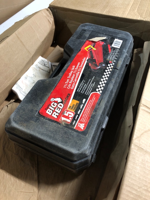 Photo 1 of Big Red T820014s Torin Hydraulic Trolley Service/Floor Jack 2 Ton (4,000 lb) Capacity, Red (READ NOTES)