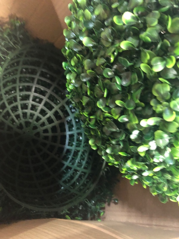 Photo 3 of [USED] ROTEBIENE 2 Packs 18.9-inch Artificial Plant Topiary Balls for Outdoor Decor