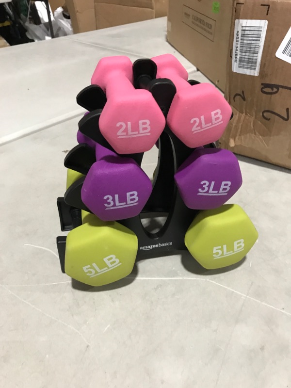 Photo 2 of Amazon Basics Neoprene Workout Dumbbell Multicolor 20-Pounds total