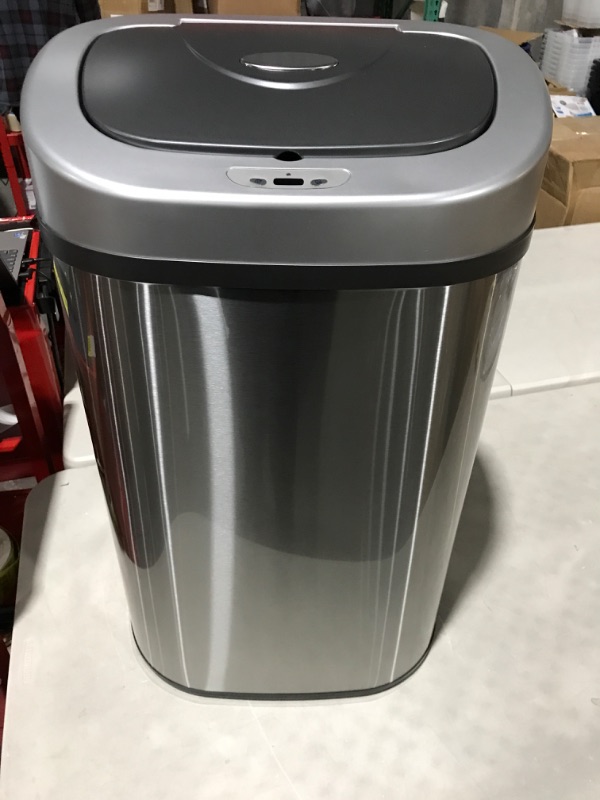 Photo 2 of Amazon Basics Automatic Hands-Free Stainless Steel Trash Can - 80-Liter