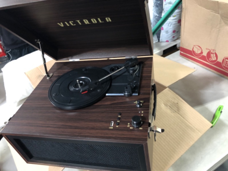 Photo 2 of Victrola VTA-75-ESP Liberty 5-in-1 Turntable Music EntertainmentCenter with Bluetooth Wireless FM Radio USB Recorder Wood (Espresso)