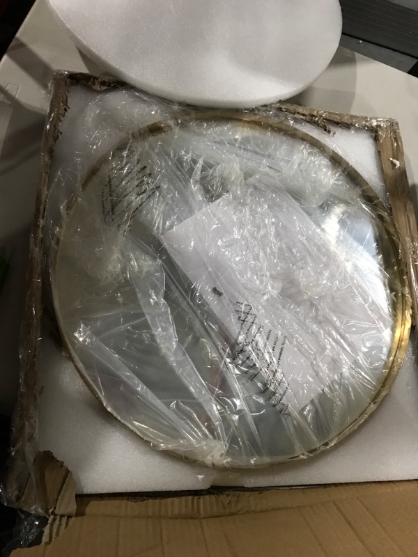 Photo 2 of **NEW** UNZIPE Gold Round Mirror 20" Brass Framed for Wall Decor