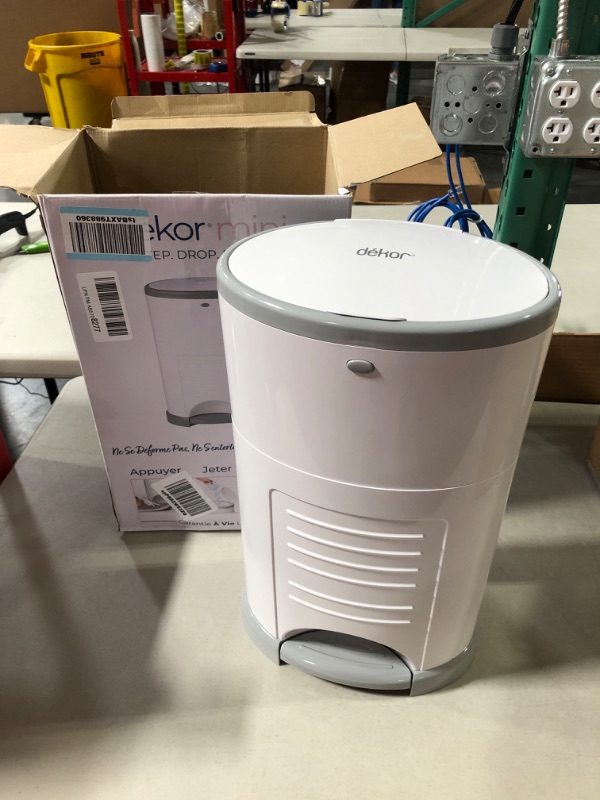 Photo 2 of Dekor Mini Hands-Free Diaper Pail | White 