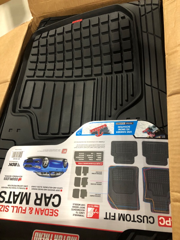 Photo 2 of Motor Trend FlexTough Rubber Car Floor Mats with Cargo Trunk Liner