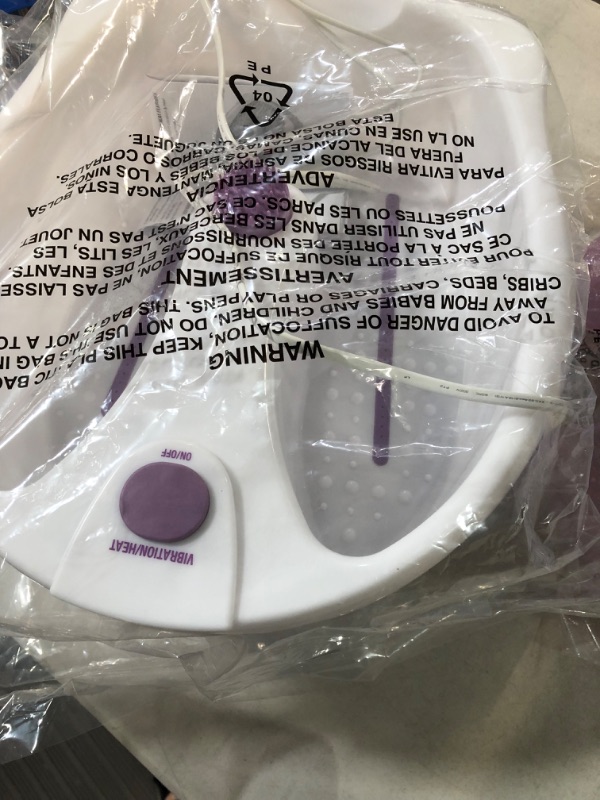 Photo 1 of Conair Soothing Pedicure Foot Spa Bath with Soothing Vibration Massage, Pink/White Lavender
