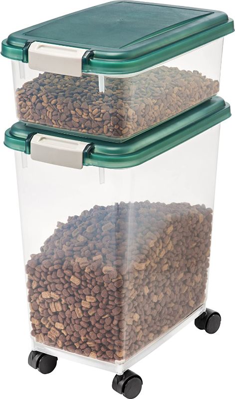 Photo 4 of 
IRIS USA 2-Piece 35 Lbs / 45 Qt WeatherPro Airtight Pet Food Storage Container Combo 