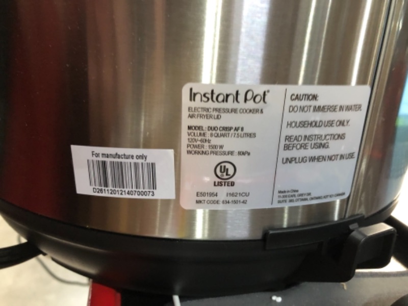 Photo 2 of [USED] nstant Pot 8 qt Air Fryer Duo