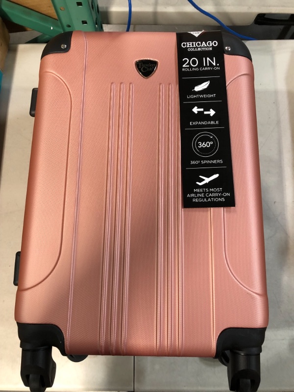 Photo 4 of [DAMAGE] Travelers Club Spinner Luggage, Rose Gold, 20" 