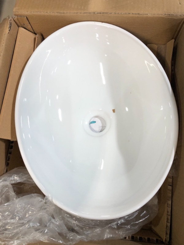 Photo 2 of [USED] KES Ceramic Vessel Sink - Oval White 