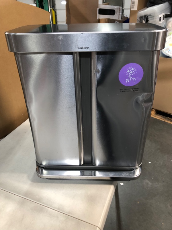 Photo 5 of (Used) simplehuman Hands-Free Dual Compartment Step Trash Can with Soft-Close Lid