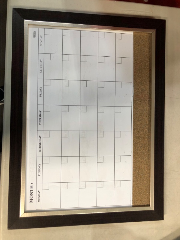 Photo 3 of Quartet Combination Magnetic Whiteboard Calendar & Corkboard