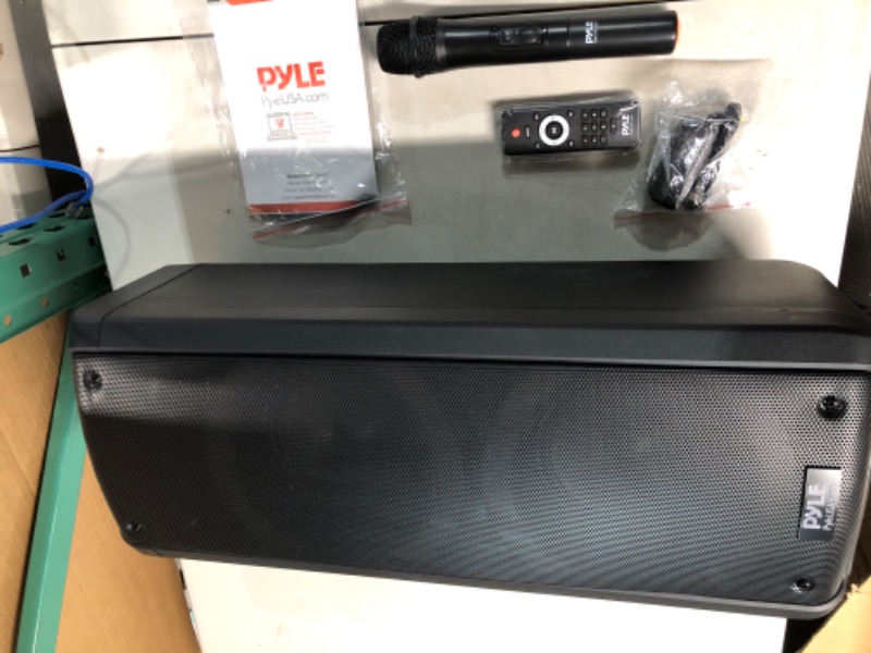 Photo 2 of *USED/WORKS** Pyle Portable Bluetooth PA Speaker - Rechargeable BT Karaoke Audio System-TWS, Party Lights, LED Display, FM/AUX/MP3/USB/SD, Mic, Remote