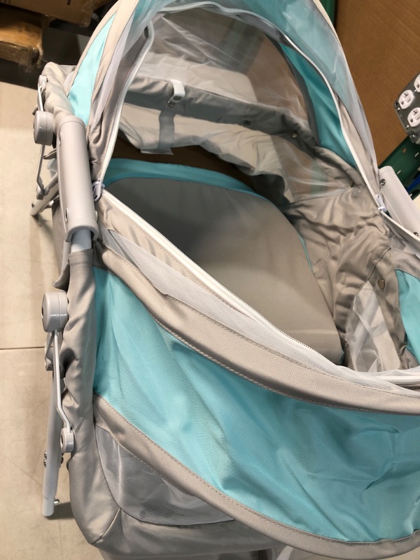 Photo 2 of Dream On Me Karley Bassinet in Blue/Grey