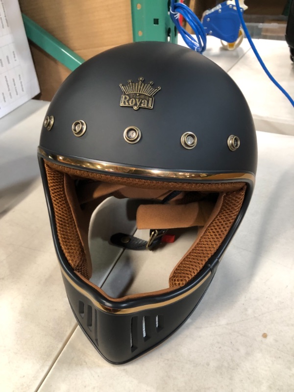 Photo 1 of ROYAL M141 Motorcycle Helmet - Matte Black X-Large