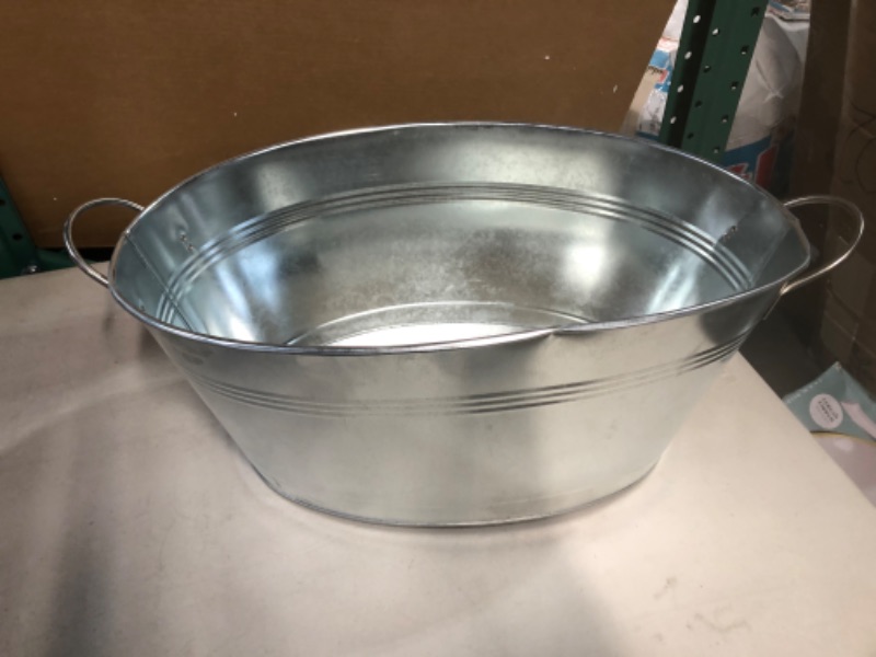 Photo 2 of **USED** True Classic Ice Bucket, Galvanized Metal Drink Tub,6.3 Gallons, 22.75" x 9.25"