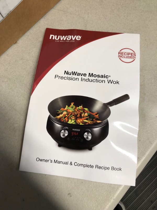 Photo 9 of [FOR PARTS, READ NOTES]
NUWAVE MOSAIC Induction Wok with 14-inch carbon steel with tempered glass lid;