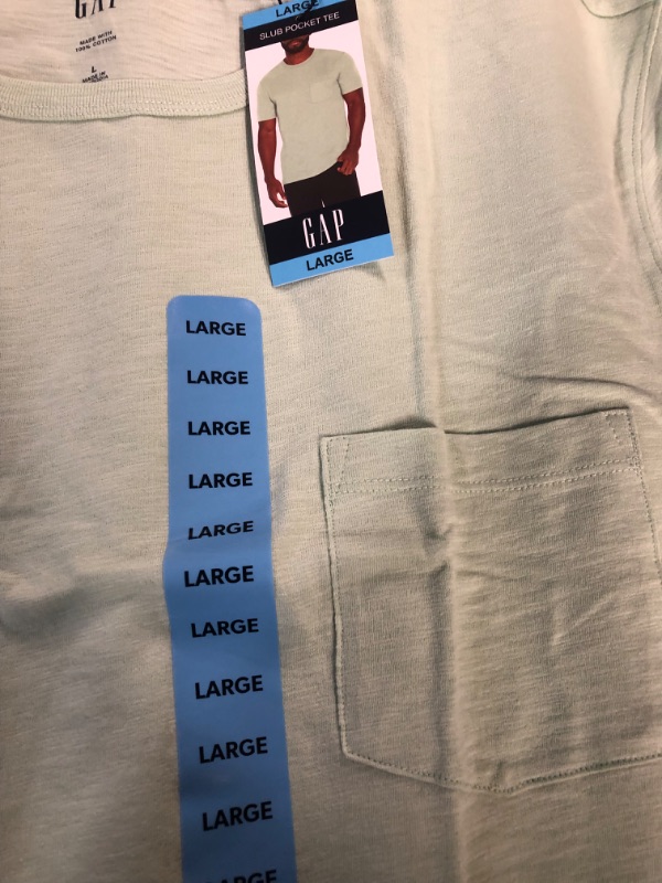 Photo 1 of GAP Men S Cotton Short Sleeve Pocket Slub Tee (Gossamer Green Large)