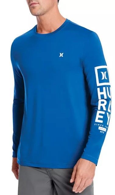 Photo 1 of Hurley Sunny Side Hybrid Stretch UPF Sunshirt - MEDIUM BLUE