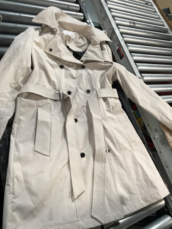 Photo 4 of Calvin Klein Women's Double Breasted Belted Rain Jacket with Removable Hood