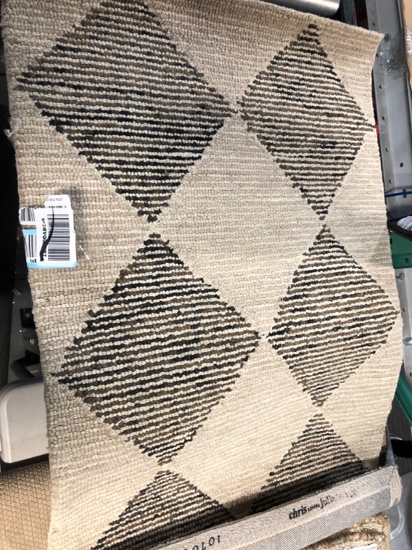 Photo 2 of (USED) Chris Loves Julia x Loloi Francis Collection FRA-01 Beige / Charcoal 2'-3" x 3'-9" Accent Rug