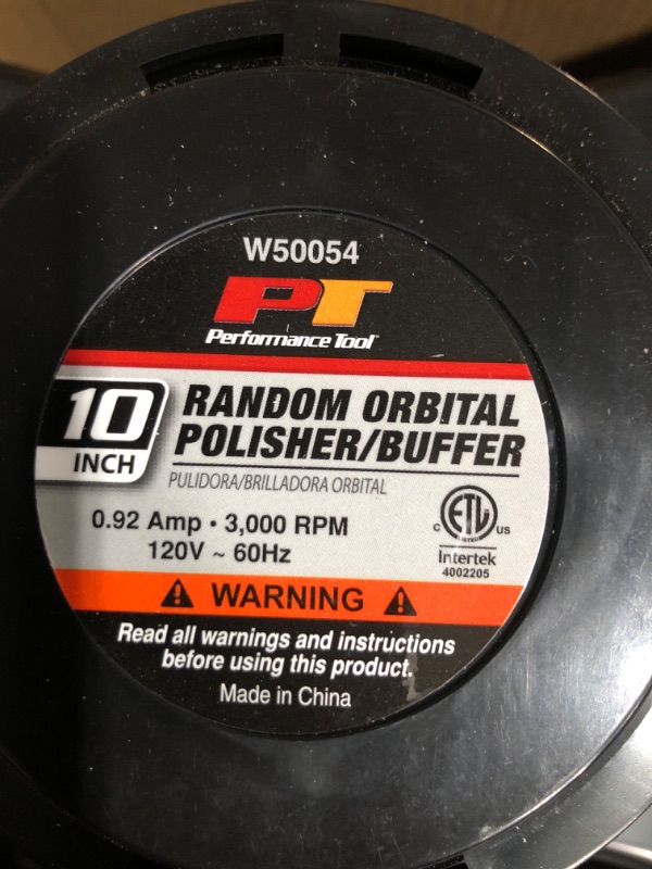 Photo 4 of * used * 
Performance Tool W50054 10-Inch Random Orbital Buffer/Polisher