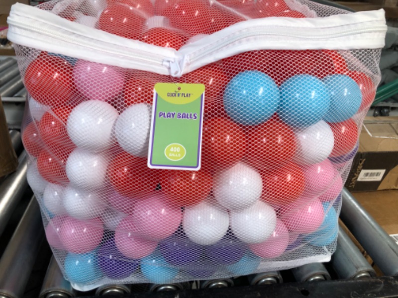 Photo 4 of Click N Play Ball Pit Balls for Kids, Plastic Refill 2.3 Inch Balls, 400 Pack, 5 Pastel Colors, 