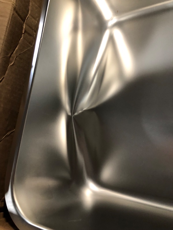 Photo 1 of *DAMAGED* SEE NOTES  Kichwit Extra Large Stainless Steel Open Cat Litter Box with High Sides,