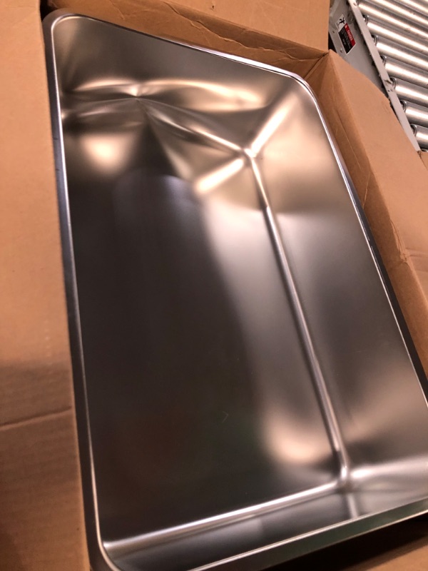 Photo 1 of *DAMAGED* SEE NOTES  Kichwit Extra Large Stainless Steel Open Cat Litter Box with High Sides,