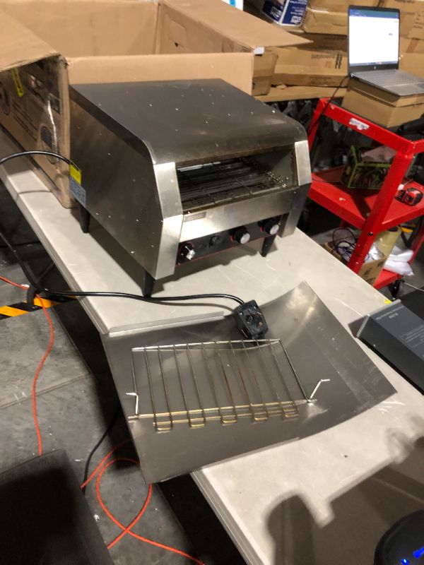 Photo 3 of ***MAJOR DAMAGE - NONFUNCTIONAL - BURNT - SEE PICTURES - FOR PARTS***
VEVOR 450 Slices/Hour Commercial Conveyor Toaster,2600W Stainless Steel Heavy Duty Industrial