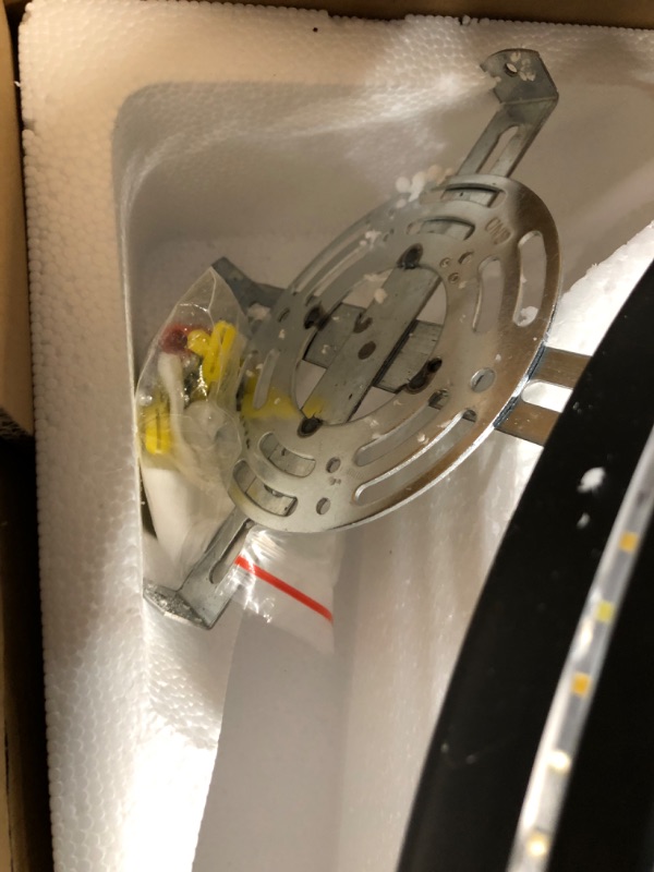 Photo 1 of 7PM Ceiling Fans with Lights, Modern Dimmable Enclosed Ceiling Fan with Light, Low Profile Caged Ceiling Fan with Remote Control, LED Ceiling Fan Light Fixture for Bedroom and Living Room 19" (Black)