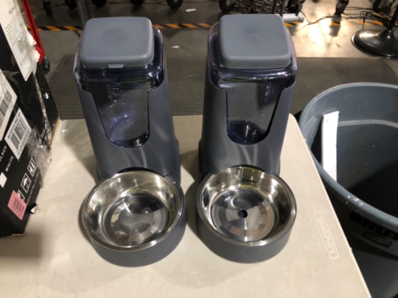 Photo 2 of 2 Pack Automatic Cat Feeder and Water Dispenser with Stainless Steel Dog Bowl Gravity Self Feeding