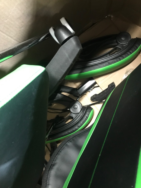 Photo 1 of Gaming Chair with LED Lights and Massage Ergonomic Computer Chair with Footrest Green+black