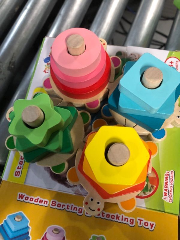 Photo 3 of *NONREFUNDALBLE*  FLYINGSEEDS Wooden Stacking Toys for Toddler 2PK 