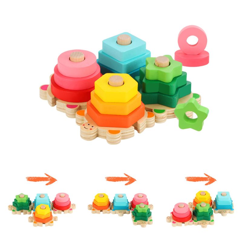 Photo 1 of *NONREFUNDALBLE*  FLYINGSEEDS Wooden Stacking Toys for Toddler 2PK 