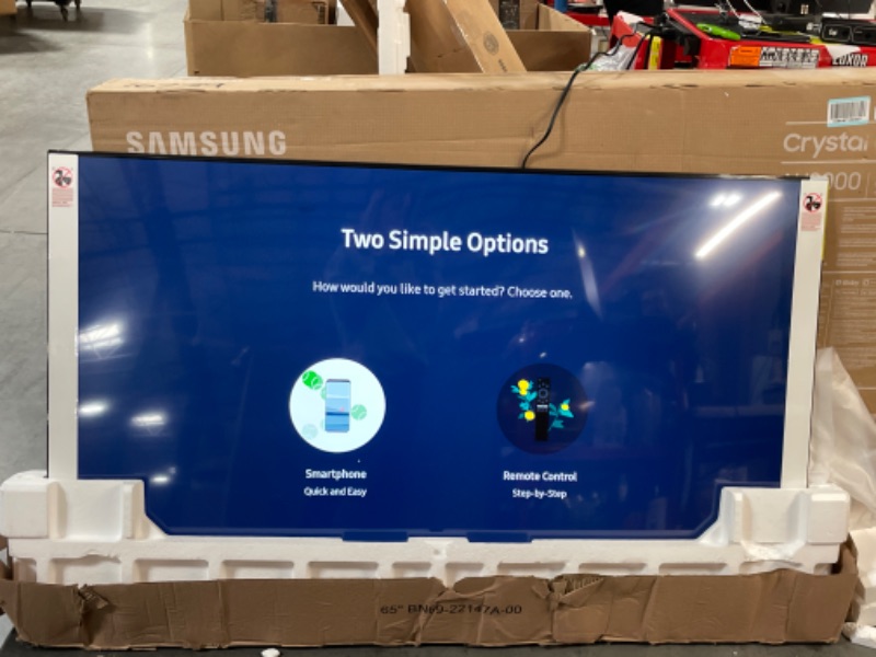 Photo 2 of USED: SAMSUNG 65-Inch Class Crystal 4K UHD AU8000 Series HDR, 3 HDMI Ports, Motion Xcelerator, Tap View, PC on TV, Q Symphony, Smart TV with Alexa Built-In (UN65AU8000FXZA, 2021 Model) 65-Inch TV Only