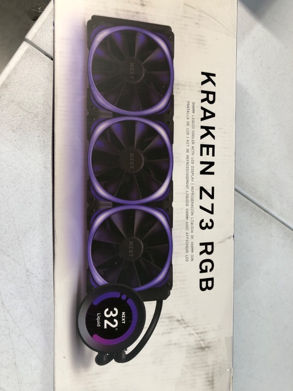 Photo 6 of NZXT Kraken Z73 RGB 360mm, RL-KRZ73-RW, AIO RGB CPU Liquid Cooler, Customizable LCD Display, Powered by CAM V4, RGB Connector, Aer RGB 2 120mm Radiator Fans (3 Included) - White