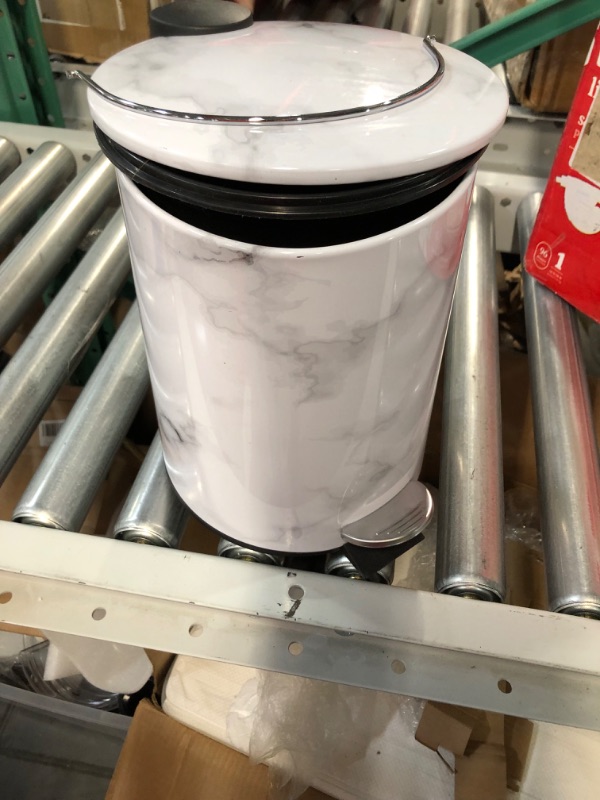 Photo 2 of 
mDesign Metal 1.3 Gallon/5 Liter Round Step Trash Wastebasket, 