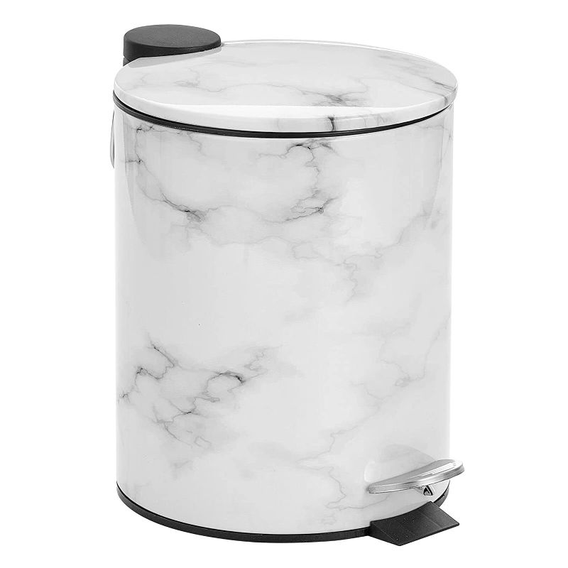 Photo 1 of 
mDesign Metal 1.3 Gallon/5 Liter Round Step Trash Wastebasket, 