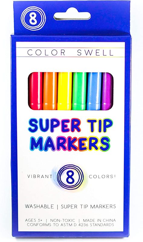 Photo 1 of Color Swell Super Tip Washable Marker Pack of 8 (2 PACKS) 