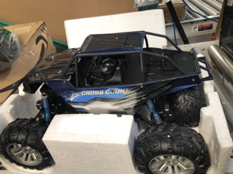 Photo 1 of DEERC Large 1:8 Scale Remote Control Monster Truck for Adults Boys, Upgraded RC Cars Remote Control Car, Off Road with Realistic Sound, 2.4Ghz 4WD Toy All Terrain Climbing, 2 Batteries for 80 Min Play Sliver Blue