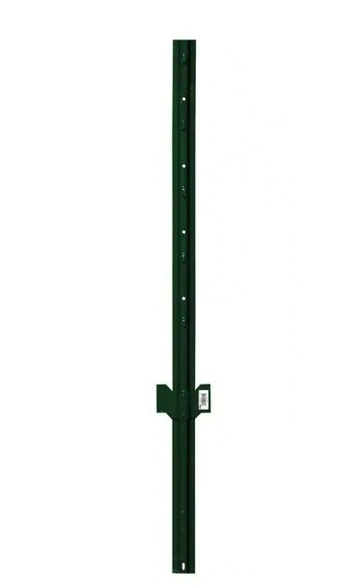 Photo 1 of 2-1/4 in. x 2-1/2 in. x 4 ft. Green Steel Fence U Post with Anchor Plate