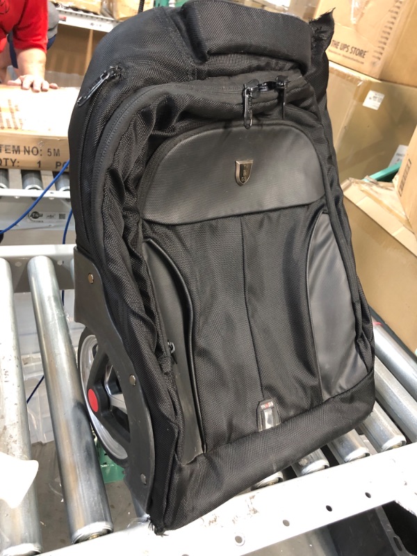 Photo 1 of Rolling Backpack, Waterproof Backpack with Wheels for Business, College Student and Travel Commuter, Black 18inch