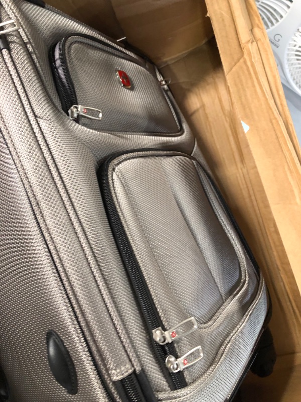 Photo 1 of *USED* SwissGear Sion Softside Expandable Roller Luggage, Pewter, Carry-On 21-Inch Carry-On 21-Inch Pewter