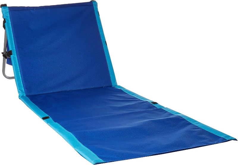 Photo 1 of [Used] Trademark Innovations Portable Folding Beach Chair Lounge Mat, Blue
