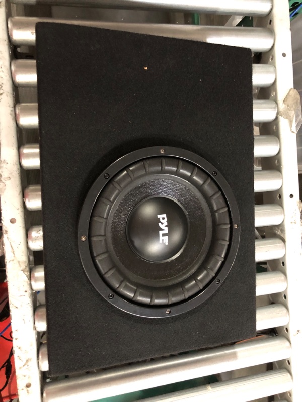 Photo 3 of 10 Inch Subwoofer Box System - 500 Watts Powered Slim Bass with a Non-Pressed Paper Cone Perfect for Mount Car Truck Audio Subwoofer Enclosure, Rear Air Tight Seal Design