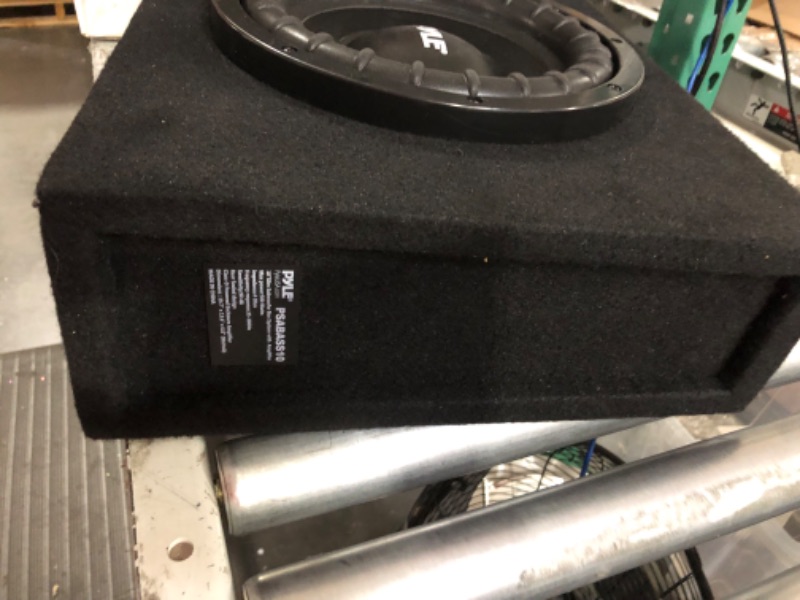 Photo 2 of 10 Inch Subwoofer Box System - 500 Watts Powered Slim Bass with a Non-Pressed Paper Cone Perfect for Mount Car Truck Audio Subwoofer Enclosure, Rear Air Tight Seal Design