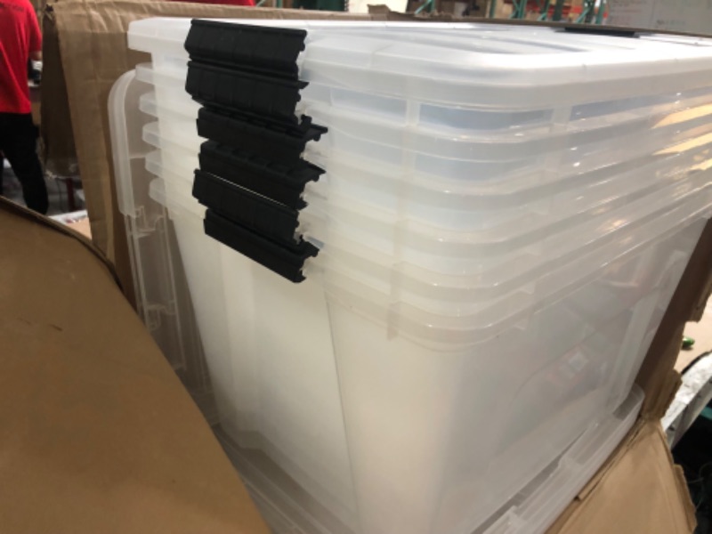 Photo 3 of [dmg] IRIS USA 70 Quart WEATHERPRO Plastic Storage Boxes 3 pack [stock img similar]